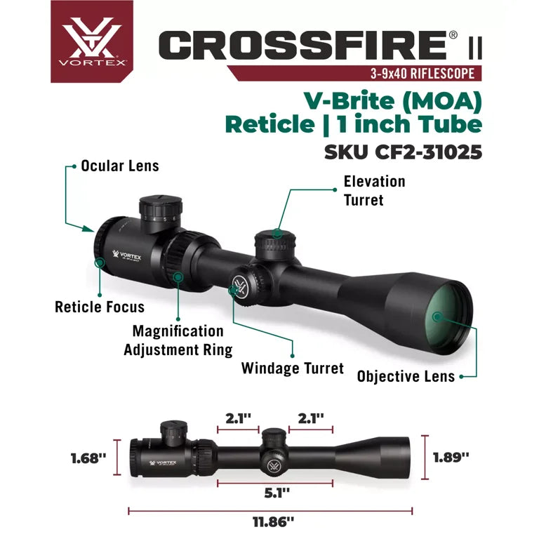 Vortex Crossfire ll 3-9x40 Rifle Scope