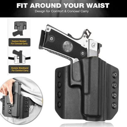 Gun&Flower OWB Kydex Holster Fit 1911 Caliber.45 ACP 5” COLT/ITHACA/MSD/WEBLEY