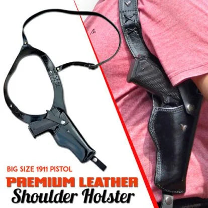 Premium Leather Shoulder Holster for 1911, TT-30, 9mm Police Pistol