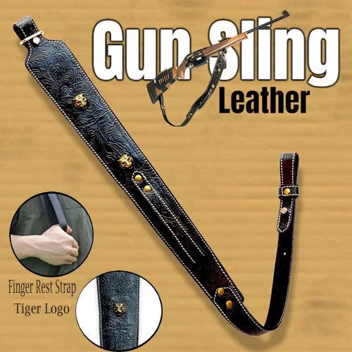 Leather Rifle/Shotgun Sling Gun Carry Strap Shooting Hunting